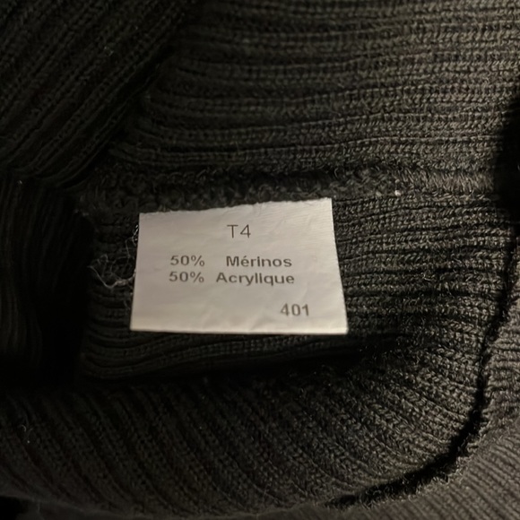 Antonelle Merino wool turtle neck black sweater size M - Picture 4 of 6